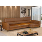 Sofá Com Chaise 4 Lugares 344cm Flames Courino Caramelo - Sal