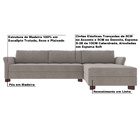 Sofá Com Chaise Direita 200cm Platon Linho Cinza - Gran Belo