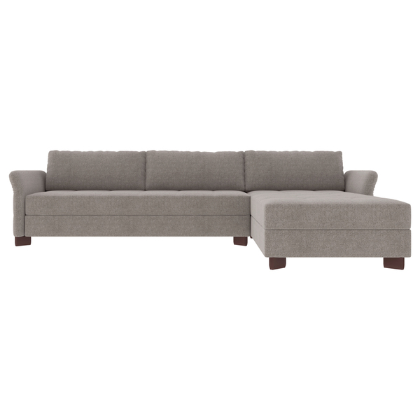 Sofá Com Chaise Direita 200cm Platon Linho Cinza - Gran Belo