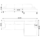 Sofá Com Chaise Direita 294cm Índico Linho Marrom G52 - Gran