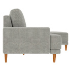 Sofá Com Chaise Direita 354cm Índico Linho Cinza G52 - Gran B