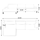 Sofá Com Chaise Esquerda 294cm Índico Linho Cinza G52 - Gran