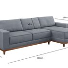 Sofá Com Chase 5 Lugares Tóquio Cinza