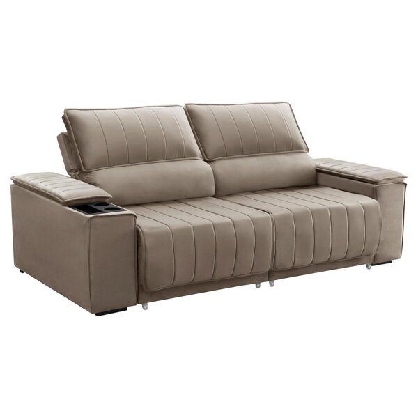 Sofa Com Porta Copo 4 Lugares 190cm Retratil E Reclinavel Lio