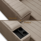 Sofa Com Porta Copo 4 Lugares 190cm Retratil-reclinavel Lion