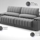 Sofá Com Porta Copos Carregador Usb Ret Rec Murano 2,30m Velo