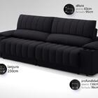 Sofá Com Porta Copos Carregador Usb Ret Rec Murano 2,50m Velo