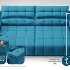 Sofá Com Porta Copos Carregador Usb Ret Rec Samurai 2,50m Vel