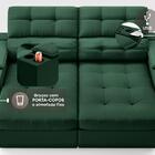 Sofá Com Porta Copos E Carregador Usb Eureka 1,70m Assento Re