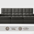 Sofá Com Porta Copos E Carregador Usb Eureka 2,30m  Assento R