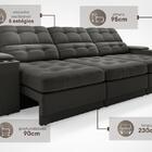 Sofá Com Porta Copos E Carregador Usb Eureka 2,30m  Assento R