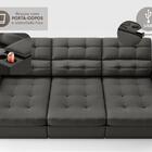 Sofá Com Porta Copos E Carregador Usb Eureka 2,30m  Assento R