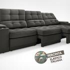 Sofá Com Porta Copos E Carregador Usb Eureka 2,30m  Assento R