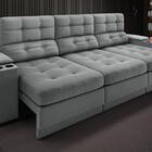 Sofá Com Porta Copos E Carregador Usb Eureka 2,30m  Assento R