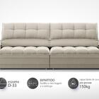 Sofá Com Porta Copos E Carregador Usb Ret Rec Luke 2,30m Velu