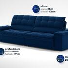 Sofá Com Porta Copos E Carregador Usb Ret Rec Luke 2,50m Velu