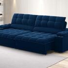 Sofá Com Porta Copos E Carregador Usb Ret Rec Luke 2,50m Velu