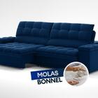 Sofá Com Porta Copos E Carregador Usb Ret Rec Luke 2,90m Velu