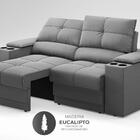 Sofá Com Porta Copos E Carregador Usb Retrátil E Reclinável R