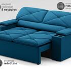 Sofá Com Porta Copos Retrátil E Reclinável Pop 1,54m Velosued