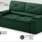 Sofá Com Porta Copos Retrátil E Reclinável Pop 1,54m Velosued