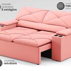 Sofá Com Porta Copos Retrátil E Reclinável Pop 1,54m Velosued