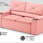 Sofá Com Porta Copos Retrátil E Reclinável Pop 1,54m Velosued