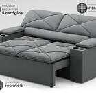Sofá Com Porta Copos Retrátil E Reclinável Pop 1,54m Velosued