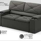 Sofá Com Porta Copos Retrátil E Reclinável Pop 1,54m Velosued