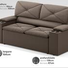 Sofá Com Porta Copos Retrátil E Reclinável Pop 1,54m Velosued