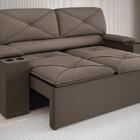 Sofá Com Porta Copos Retrátil E Reclinável Pop 1,54m Velosued