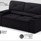 Sofá Com Porta Copos Retrátil E Reclinável Pop 1,54m Velosued