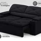 Sofá Com Porta Copos Retrátil E Reclinável Pop 1,54m Velosued