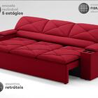 Sofá Com Porta Copos Retrátil E Reclinável Pop 2,05m Velosued