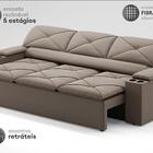 Sofá Com Porta Copos Retrátil E Reclinável Pop 2,05m Velosued