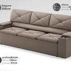 Sofá Com Porta Copos Retrátil E Reclinável Pop 2,05m Velosued