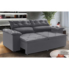 Sofá Compact 150 Cm Cinza Molas Espirais Retrátil E Reclináve