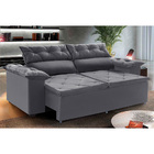 Sofá Compact 200 Cm Retrátil Reclinável Molas Espirais Cinza