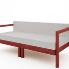 Sofa Componivel Lazy 2 Lugares Estrutura Vermelho + Almofadas