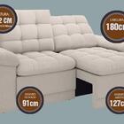Sofá Confort  1,80m Assento Retrátil E Reclinável Velosuede A