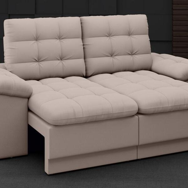 Sofá Confort  1,80m Assento Retrátil E Reclinável Velosuede B