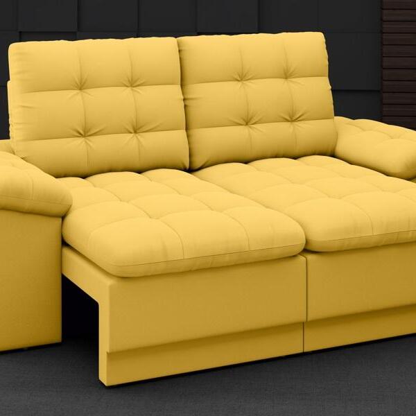 Sofá Confort  1,80m Assento Retrátil E Reclinável Velosuede C