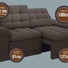 Sofá Confort  1,80m Assento Retrátil E Reclinável Velosuede C