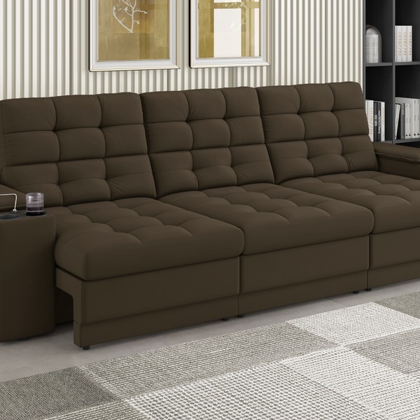 Sofá Confort Premium 2,30m Assento Retrátil/reclinável Porta