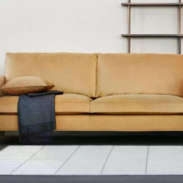 Sofá Confortável Com 2 Lugares Em Madeira Eucalipto Bege