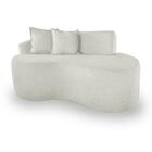 Sofá Confortável Orgânico Design Elegante Bouclé Branco