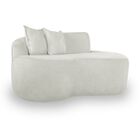 Sofá Confortável Orgânico Design Elegante Bouclé Branco