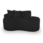 Sofá Confortável Orgânico Design Elegante Bouclé Preto