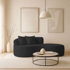 Sofá Confortável Orgânico Design Elegante Bouclé Preto