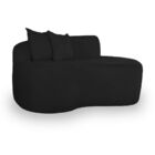 Sofá Confortável Orgânico Design Elegante Bouclé Preto